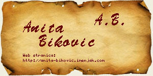 Anita Biković vizit kartica